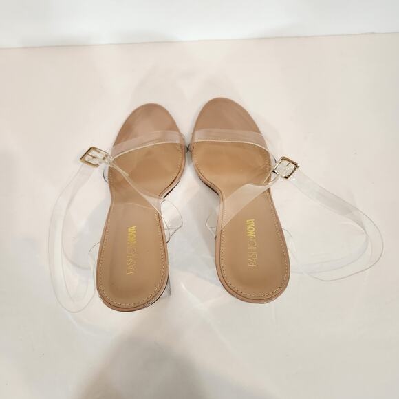 FASHION NOVA The Glass Slipper Clear Lucite Prom Party Wedding Womens 10 FLAWED - Picture 4 of 12
